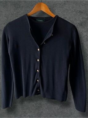 Lauren Ralph - Lauren Navy Button-Front Women’s Sweater